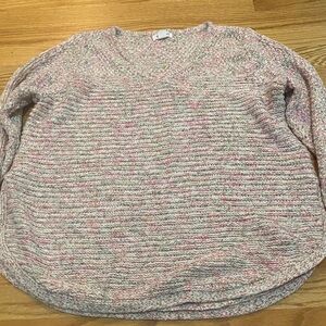 Westport Pink and Gray V-Neck Sweater